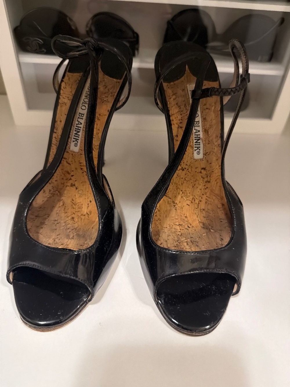 Manila Blahnik patent leather heels